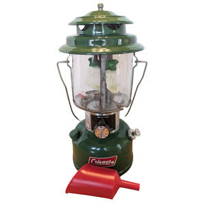 Vintage 1982 Coleman Green Model 220K Double Mantel Lamp Lantern w/Fuel Funnel